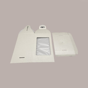 5 Pz Scatola Porta Uovo Cioccolato con Fondo in Carta Pelle Bianco Golosa con Finestra Trasparente 210x210x365 mm [bfa5dd7b]