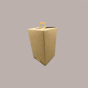5 Pz Scatola Porta Uovo Cioccolato con Fondo in Carta Nature con Finestra Trasparente 180x180x290 mm [3dc25cde]