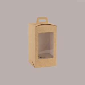 5 Pz Scatola Porta Uovo Cioccolato con Fondo in Carta Nature Golosa con Finestra Trasparente 250x250x370 mm [c7aa74d8]