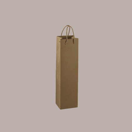 10 Busta Carta Avana Porta 1 Bottiglia Magnum con Cordini 115x115H380mm [4012cb67]