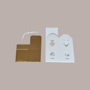 20 Pz Scatolina in Carta Bianca con Interno Oro con Cordino Grafica Calice Ideale per Contenere Confetti 50x50x50 mm [caf9fce6]