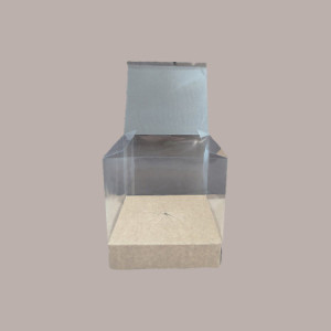 5 pz Scatola Trasparente Porta Uovo Cioccolato Pasqua Fondo Carta Avana Nature 150x150H250mm [5ed9d5cd]