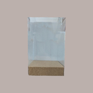 5 pz Scatola Trasparente Porta Uovo Cioccolato Pasqua Fondo Carta Avana Nature 180x180H300mm [b0360dbb]