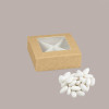 20 Pz Piccola Scatola con Finestra e Separatore Ideale per Confetti Carta Avana Nature Pratica 80x80H30mm [d4937e6c]
