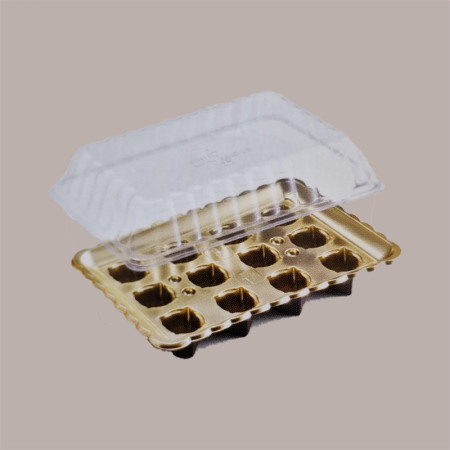 10 Pz Scrigno Contenitore Asporto Oro Rettangolare12 Monoporzioni [ab4d078b]