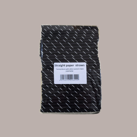 250 Pz Cannuccia Carta BIO Nero Spirale Corte Dritte Dm7 H150mm [5829481e]