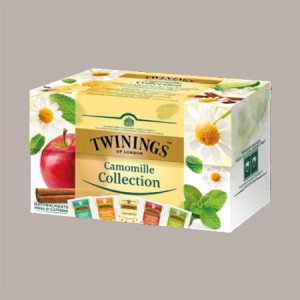 Scatola Legno 4 Scomparti + 40 Filtri Camomilla Assortiti Twinings