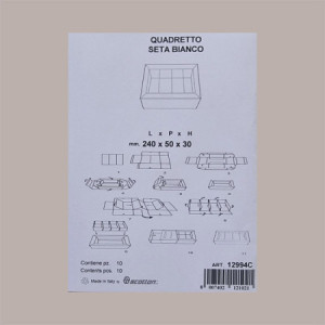 Scatola Porta Cioccolatini Quadretto in Carta Seta Bianco 240x50H30mm 10 pezzi [bc4f3f26]