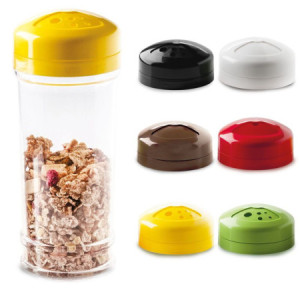 1 Pz Dosatore PS Trasparente con Tappo Bianco Ideale per Granelle PoloPlast