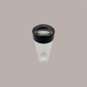 1 Pz Dosatore PS Trasparente con Tappo Nero Ideale per Granelle PoloPlast [57adc226]