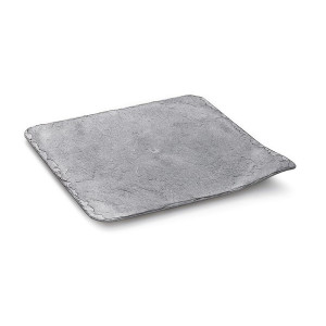 40 Pz Vassoio Stone Plastica Grigio Ardesia Quadrato Mini Monoporzione 11x11 Alcas