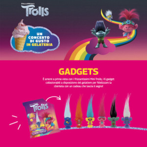 TROLLS Kit per Gelato al Gusto di Panna e Lampone con 360 Gadgets Leagel