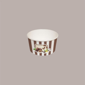 200 Pz Coppetta Gelato Carta 160cc Grande Grafica Fruits&Stripes Marrone [0d31b4a2]