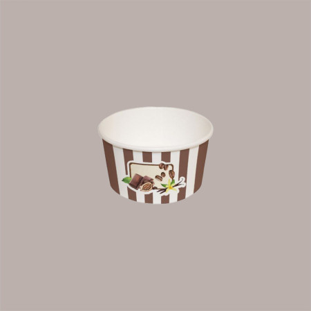 200 Pz Coppetta Gelato Carta 160cc Grande Grafica Fruits&Stripes Marrone [0d31b4a2]