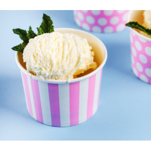 250 Pz Coppetta Gelato Carta 80cc Piccola Grafica Fruits&Stripes Arancio