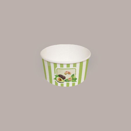 180 Pz Coppetta Gelato Carta 230cc Maxi Grafica Fruits&Stripes Verde Chiaro [37af5933]