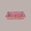 Cesto per Confezioni Natalizie anima metallo e rivestito in carta colore Bianco Rosso Rettangolare Medio 360x260H75mm [d5d604de]