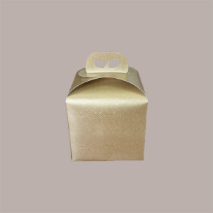 10 Pz Scatola per Confezione Regalo Porta Panettone Alto da 500 o 750gr  in Cartoncino grafica Skin Oro 160x160H140mm