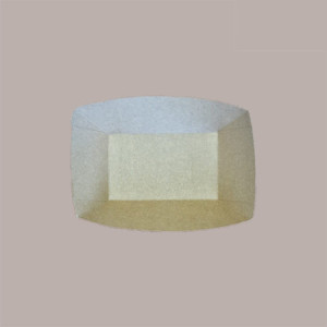 125 Pz Vassoio Alto a Forma di Barchetta in Cartoncino Avana 10oz 150x110H41mm [f09f0384]