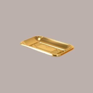 100 Pz Vassoio Porta Paste in Plastica Oro Kadò Nr 4 Alcas 293x210H22mm
