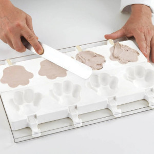 1 Pz Set 2 Stampi GEL06 PATA con 50 Stecchi in Legno per Gelato Impronta Zampetta 89x84H24 mm [53491f28]