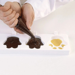 1 Pz Set 2 Stampi GEL06 PATA con 50 Stecchi in Legno per Gelato Impronta Zampetta 89x84H24 mm [3822da3f]