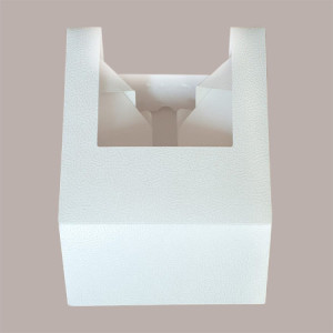 10 Pz Scatola Porta Torta Dolci Quadrata Alta in Cartoncino Bianco con Finestra in PP PRONTA 19x19H10cm [79be8c67]