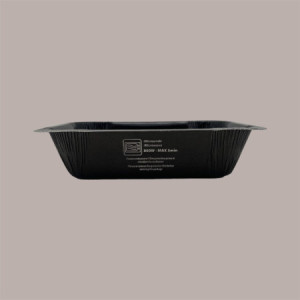 50 Pz Vaschetta in Carta Rivestita in PET per Alimenti Colore Nero 223x192H45 mm