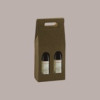 10 Pz Scatola Astuccio Porta 2 Bottiglie 750 ml Olio Vino in Cartoncino Marrone grafica effetto pelle 180x90x385mm [cb9eeb7c]
