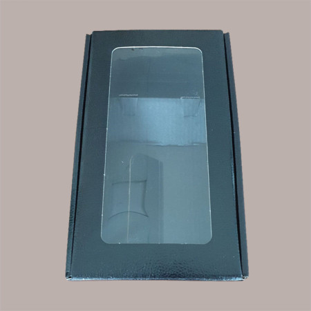 5 Pz Scatola Porta 2 Bottiglie 750 ml Olio Vino Cantinetta Stesa in Carta Pelle Nero con Finestra in pvc 340x185H90mm [1b43b396]