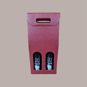 10 Pz Scatola Astuccio Porta 2 Bottiglie 750 ml Olio Vino in Cartoncino grafica Seta Bordeaux 180x90H385mm [993178c0]