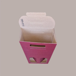 10 Pz Scatola Astuccio Porta 2 Bottiglie 750 ml Olio Vino in Cartoncino grafica Seta Bordeaux 180x90H385mm
