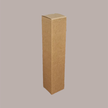 20 Pz Scatola Astuccio Porta 1 Bottiglia 250/500 ml Olio in Cartoncino Onda Avana Petit 55x55H240mm [53626f83]