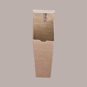 20 Pz Scatola Astuccio Porta 1 Bottiglia 250/500 ml Olio in Cartoncino Onda Avana Petit 55x55H240mm [793f4415]