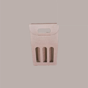 10 Pz Scatola Astuccio Porta 3 Bottiglie 500 ml Olio in Cartoncino Avana  Liscio 200x65H335mm [d290e716]