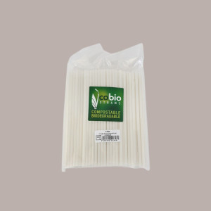 300 Pz Cannuccia Dritte Bianca PLA Biodegradabili Eco Dm6 H21 [a1f5128e]