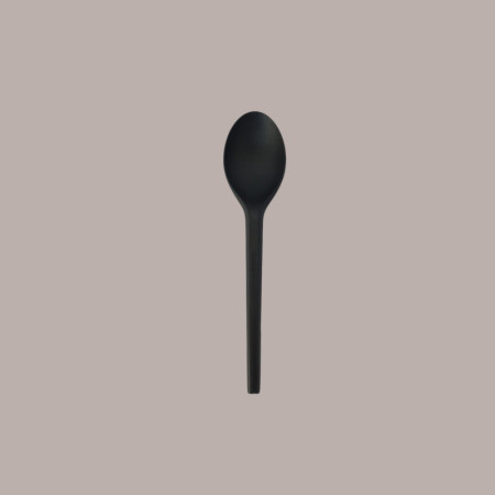 100 Pz Cucchiaino Nero per Dessert Gelato Yogurt in CPLA Bio Compostabile 13cm [e1b8b9b2]