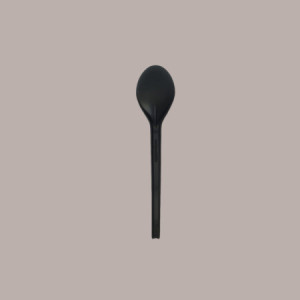 100 Pz Cucchiaino Nero per Dessert Gelato Yogurt in CPLA Bio Compostabile 13cm
