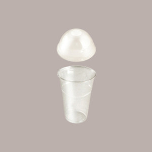 100 Coperchio Cupola con Foro PLA BIO dm85 x 350cc400cc500cc