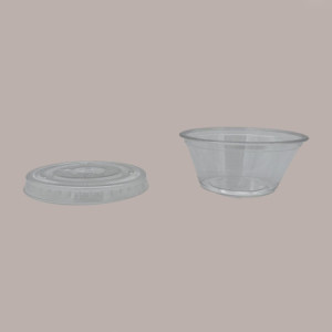 100 Pz Coperchio Piano Trasparente in Pet Con Foro Dm74 Adatto a Coppa Vasetto V80,V100, V120,