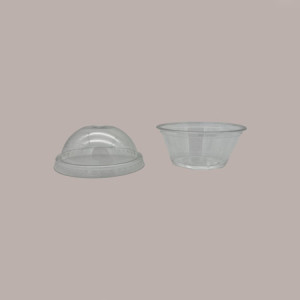 100 Pz Coperchio Cupola Trasparente in Pet Con Foro Dm74 Adatto a Coppa Vasetto V80,V100, V120 [030ca208]