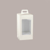 5 Pz Scatola Porta Uovo Cioccolato con Fondo in Carta Pelle Bianco Golosa con Finestra Trasparente 150x150x270 mm [2e3bae74]