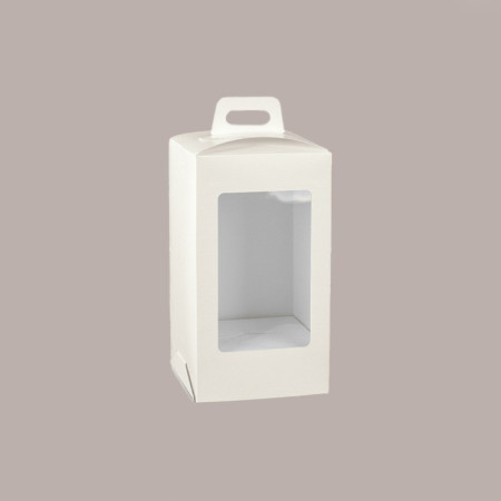 5 Pz Scatola Porta Uovo Cioccolato con Fondo in Carta Pelle Bianco Golosa con Finestra Trasparente 250x250x370 mm [2f4fc8b1]