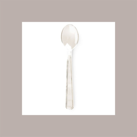 100 Pz Mini Posata Cucchiaino Pulz Spoon Riutilizzabile Trasparente 10 cm [89f3f66a]
