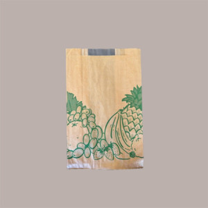 1000 Pz Sacchetti Carta Avana Liscio con Finestra 22x34 cm