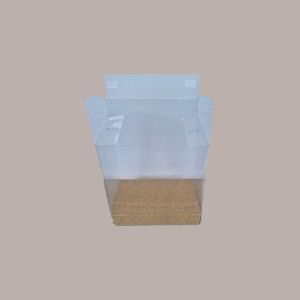 5 pz Scatola Trasparente Porta Uovo Cioccolato Pasqua Fondo Carta Avana Nature 180x180H150mm [fc6acec5]