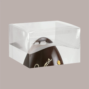 5 pz Scatola Trasparente Porta Uovo Cioccolato Pasqua Fondo Carta Avana Nature 180x180H150mm [121f5ec4]