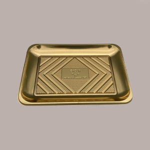 25 Pz Vassoio Porta Paste in Plastica Oro Kadò Nr 8 Alcas 400x303H28mm [7f4b3011]