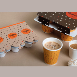40 Pz Porta Bicchieri Cappucino in carta IT'S CAPPUCINO TIME 2+2
