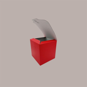 5 Pz Scatola per Confezioni Regalo Porta Pandoro in Carta Lino Rosso Segreto 22x22H23 cm